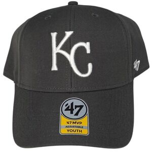 Kansas City Royals 47 Brand Hat YOUTH MVP Dark Gray Adjustable Cap‎ MLB New